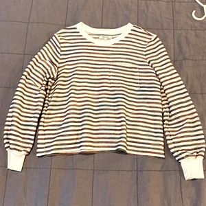 Madewell long sleeve tee with ombré space dyed woven stripes size XS